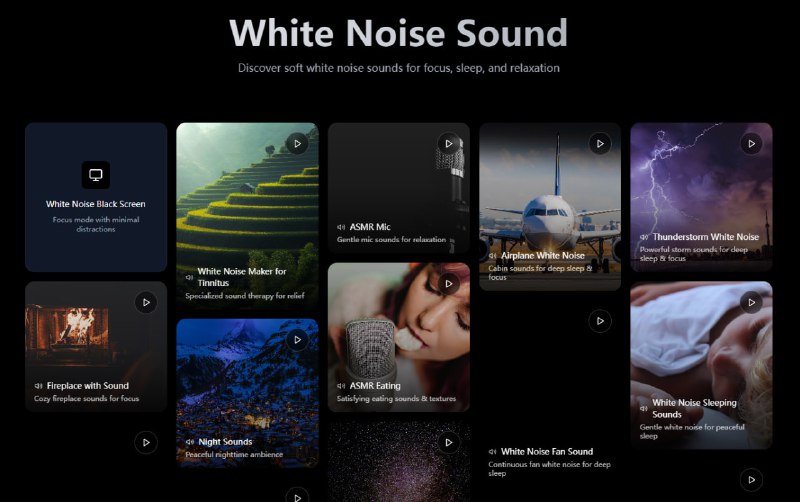 #白噪音 #睡眠 #ASMR DriftOS 在线白噪音工具，包含壁炉、雨声、夜晚、风扇等声音，除此之外还有 ASMR 内容，比如梳头发、吃薯片、耳语等，所有音频均支持无缝循环播放，但是可选的声音其实不多，免费无广告，无需注册