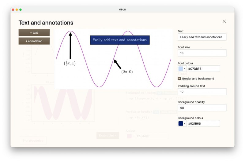 一款比较实用的 Matplotlib 客户端：MPLG，支持可视化设计并绘制图形，并将图形导出成 PNG、PDF、SVG 等文件格式