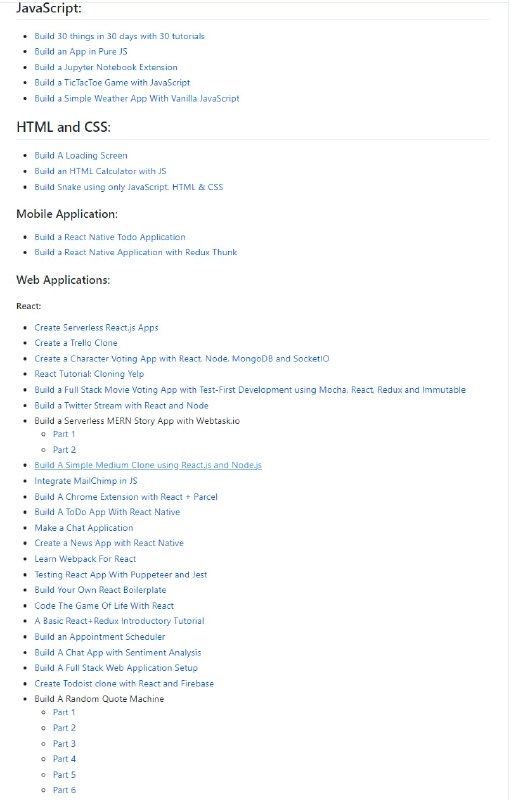 Project Based Learning：C/C++/Java/Python等各种语言项目实战 #教程 大列表Project Based Learning：C/C++/Java/Python等各种语言项目实战 #教程 大列表