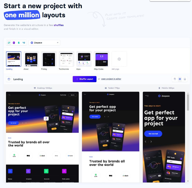 随机创建漂亮的网站布局随机创建漂亮的网站布局