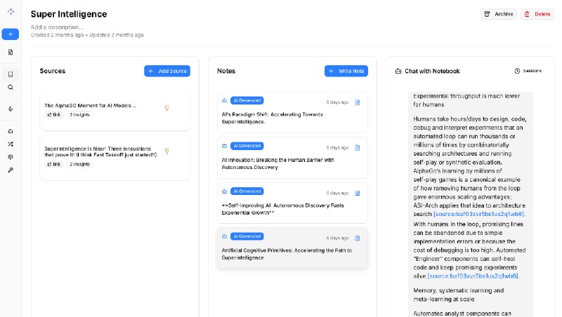 #open #TypeScript #Web #TGAgent这是一个开源的 Google Notebook LM 替代方案，致力于解决原版工具的封闭性与数据隐私顾虑