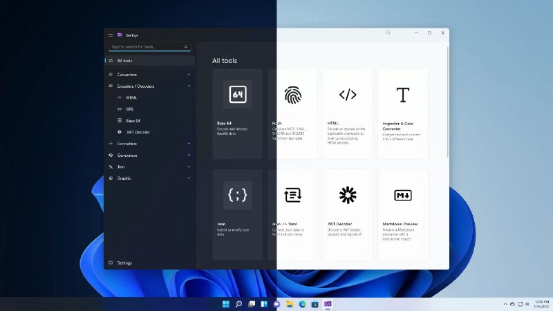 一款开源 #工具 ：DevToys，作者将其称之为「开发人员的瑞士军刀」