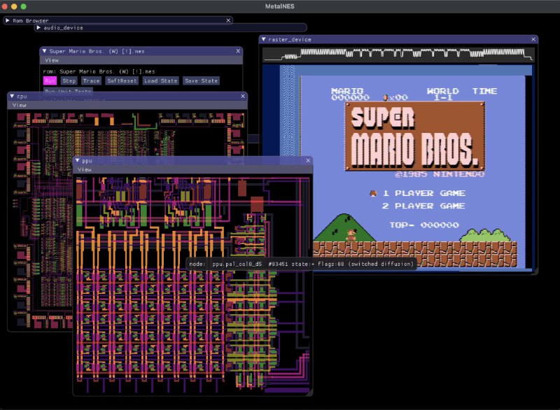 metalnes：从晶体管级别开始做一个NES-001 #模拟器 ，手画cpu  硬件部分点这里