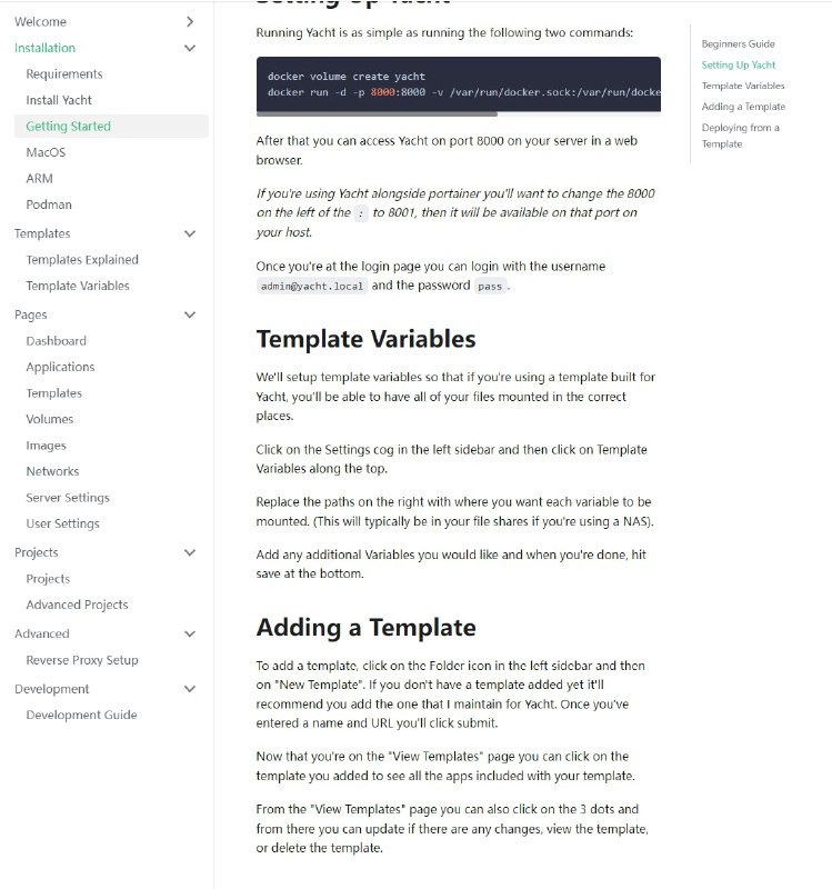 acht – 用于管理Docker容器的Web界面特性：便于使用Yacht 从头开始  设计，易于安装并用于让你的网站快速启动和运行