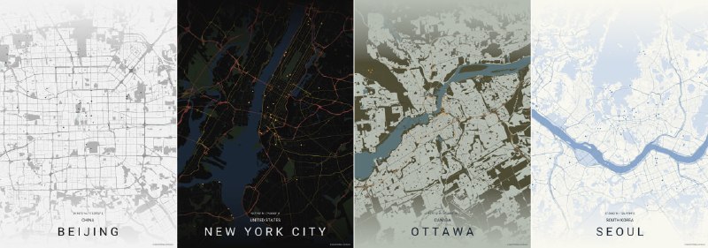 #地图海报 #TGAgentMapPoster Online 是一个免费开源的在线地图海报生成工具