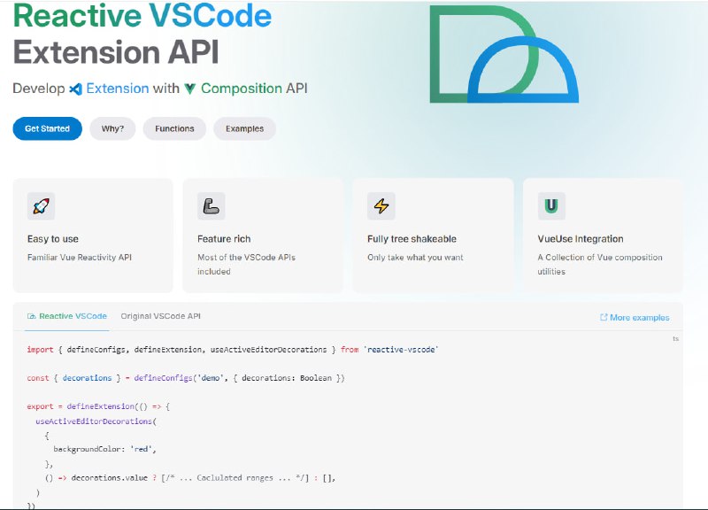 Vue Reactivity API for VSCode Extensions：使用 Vue 反应性 API 开发 VSCode 扩展的工具库