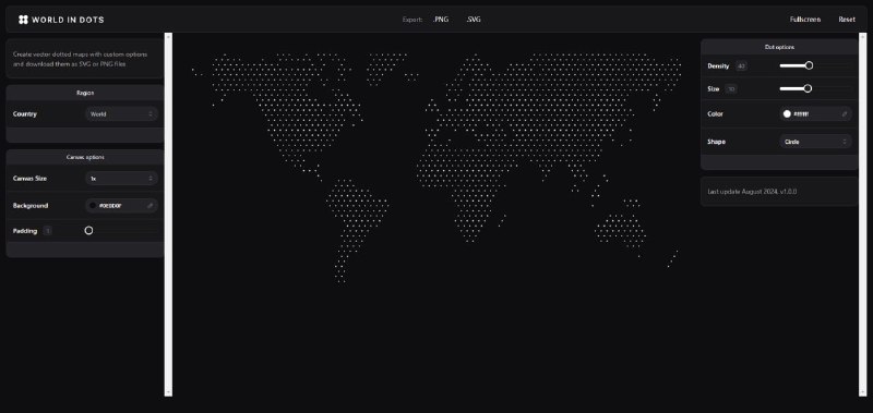 #工具推荐 World in Dots 这个生成点状地图的工具真不错，要是能提供 API 就更好了你能猜出这是哪个国家吗？