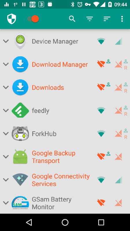 NetGuard，一个开源的无root权限Android防火墙应用可以让用户控制各个应用对Wi-Fi和移动数据的访问权限