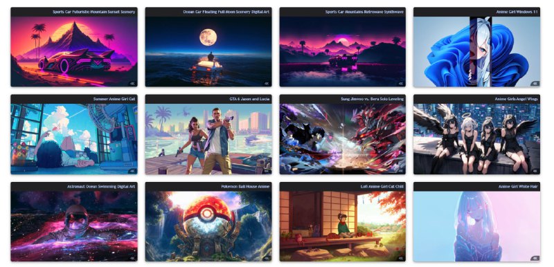 #壁纸 UHD Wallpaper 高清壁纸下载站，主打 4K 和 8K 分辨率，内容主要偏向二次元和动漫风格，可选电脑和手机的不同比例下载，免费使用，无需注册