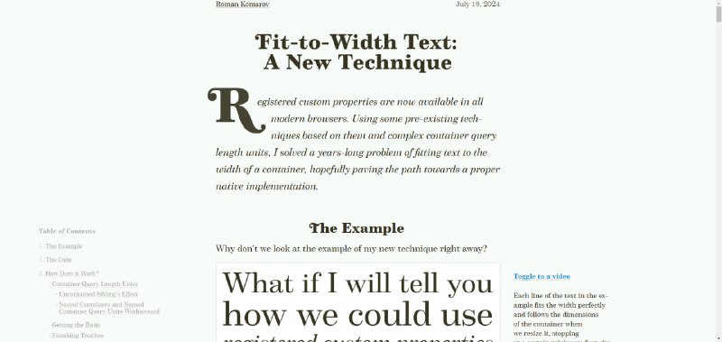 #CSS 字体自适应宽度 