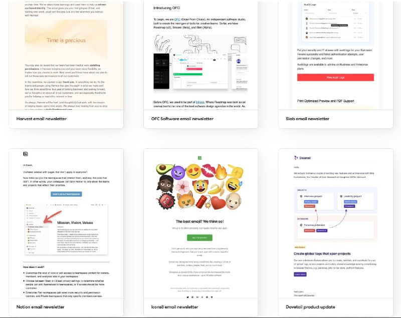 Emailspiration：邮件模板收集 | #模板专门收集设计精美的邮件模板的网站，包括 Newsletter、心愿单、OnBoarding、产品更新等分类