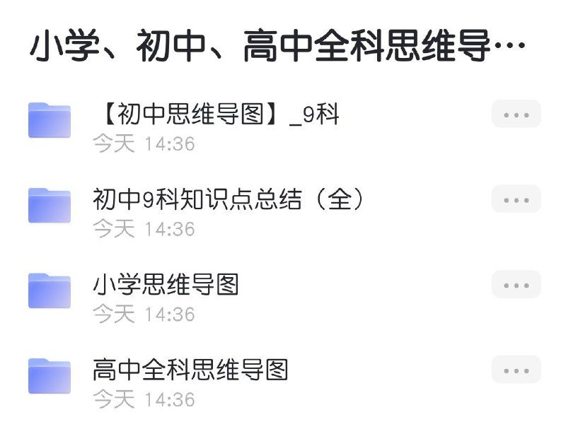 资源名称：「小学、初中、高中全科思维导图+知识点」描述：「小学、初中、高中全科思维导图+知识点」链接: 