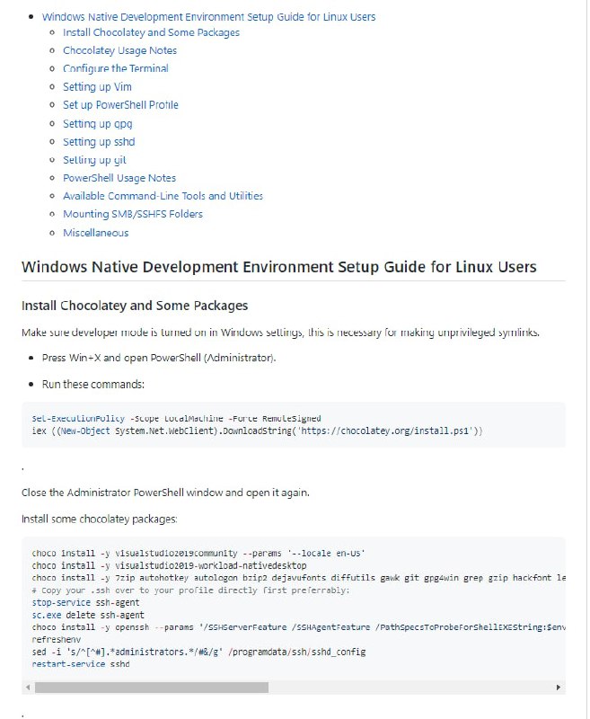 适用于 Linux 用户的 Windows 原生开发环境设置 #指南 GitHub地址