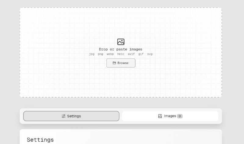 MAZANOKE是一个在浏览器中运行的自托管本地图像优化器