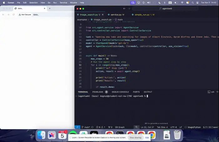 一个 Python 库，可以通过 AI 模型，完成浏览器自动化
