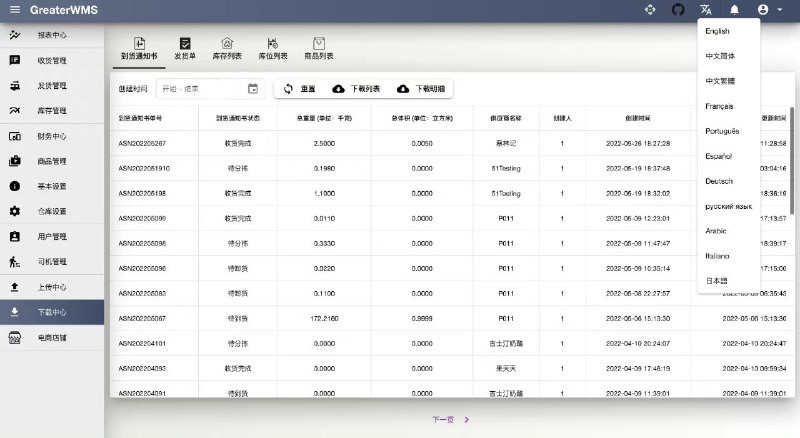 一个开源的仓储管理系统，拥有报表中心、财务中心等系统，支持货物管理、人员管理、订单管理等功能，适可用于多种成品管理环节的货物管理