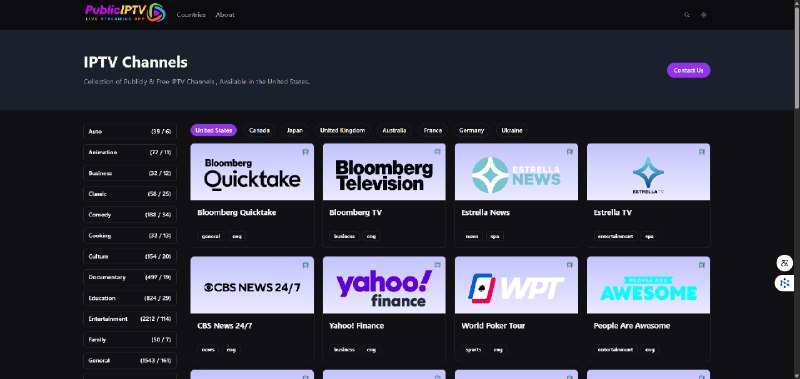 Public IPTV：全球免费在线IPTV直播频道导航平台