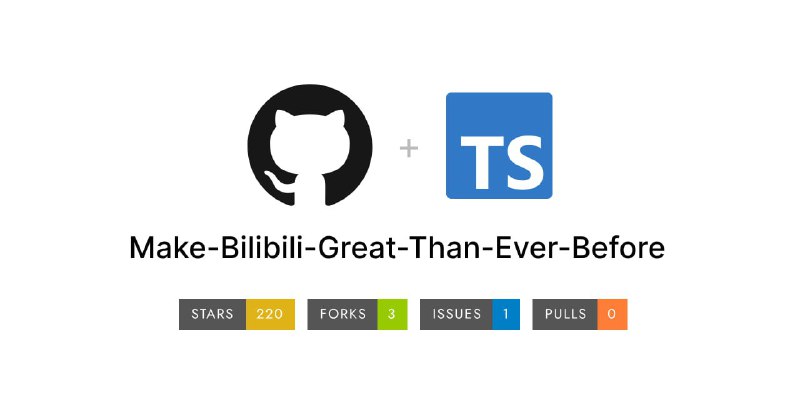 #油猴 #脚本 #Bilibili Make Bilibili Great Than Ever Before 优化 B 站网页版使用体验的脚本，基于 Make BiliBili Great Again 二次修改，支持真原画直播、禁用无限重试机制、阻止使用 AV1 编码、去除 URL 跟踪参数、禁用 P2P CDN、去广告、解除文章复制限制、动态首页宽屏优化、视频裁切等功能，让网页版更加干净纯粹