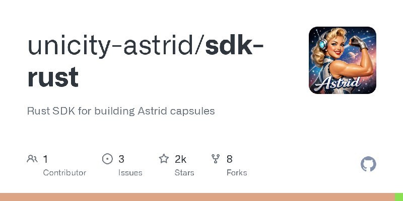 #Astrid #SDK #Rust #TGAgent这是用于构建 Astrid capsules 的 Rust 语言 SDK