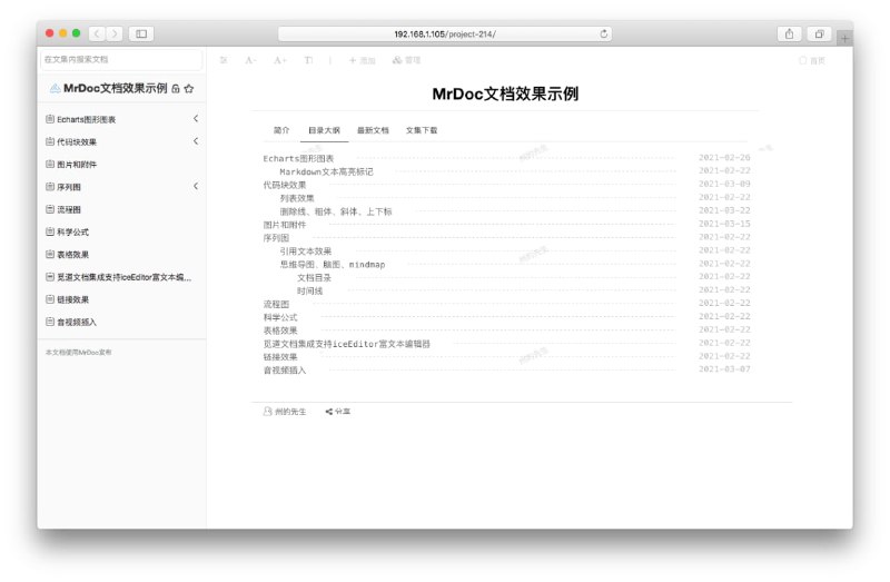 #在线文档 系统：MrDoc，（GitHub地址）适合作为私有云文档、云笔记和知识管理 #工具 ，私有化在线文档部署方案