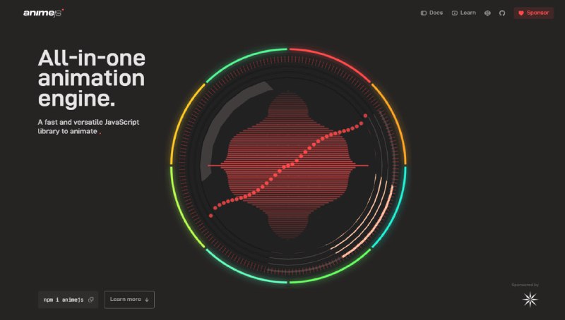 #前端开发 #独立开发站点名称: Anime.js描述: 快速且多功能的 JavaScript 动画库链接: 