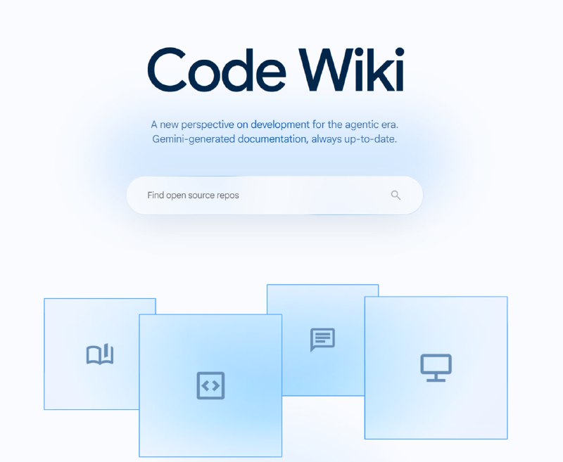 #编程 #AI #代码 CodeWiki Google 推出的 AI 原生代码文档自动化平台，只需提交 GitHub 仓库地址，即可结合 Gemini 生成连贯一致的维基式文档，实时更新超链接索引、架构图、调用关系图等内容，每个 CodeWiki 页面还嵌入了 Gemini 聊天助手，可用自然语言提问获取与该代码库上下文相关的解释、示例或路径导航，可显著提升新成员入职、遗留代码理解与审计效率，什么上古项目、屎山代码统统都不是问题了