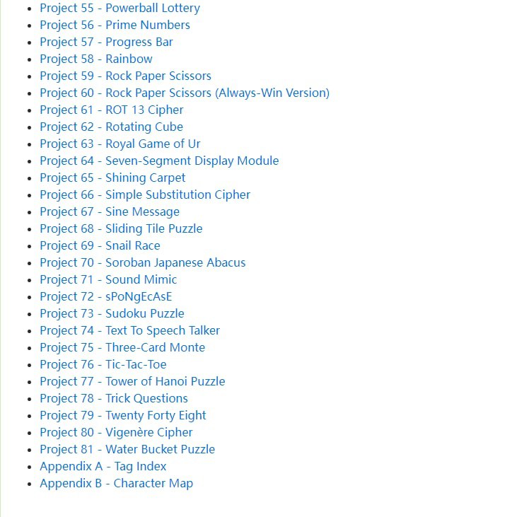 开源技术教程：《动手开发一个Python小项目》（The Big Book of Small Python Projects）书中收录了80多个Python项目，每个项目都是一个独立章节，其中包括项目实例、源码、进一步开发建议等内容