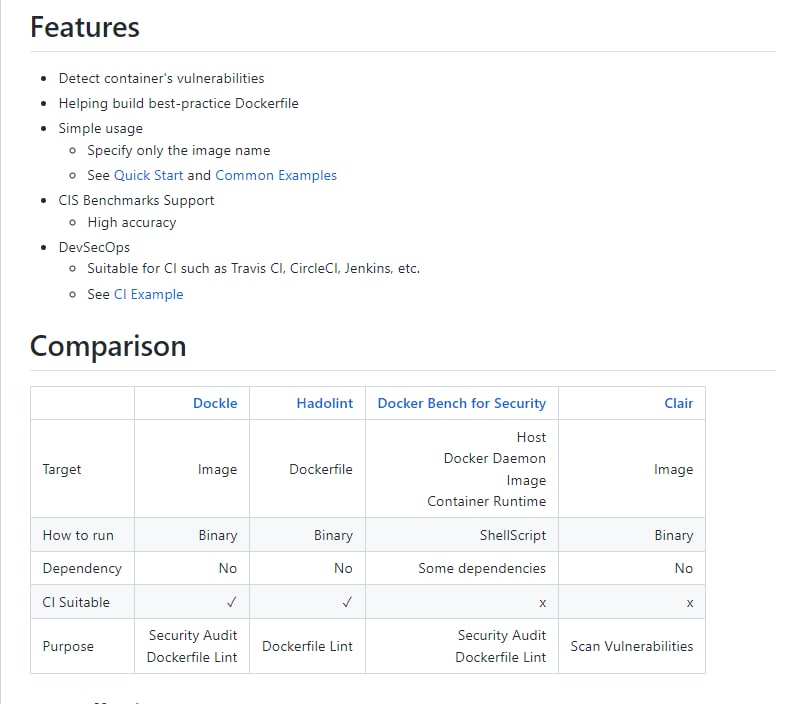 Dockle 是用于安全的容器镜像 Linter，帮助构建最佳实践 Docker 镜像，易于上手