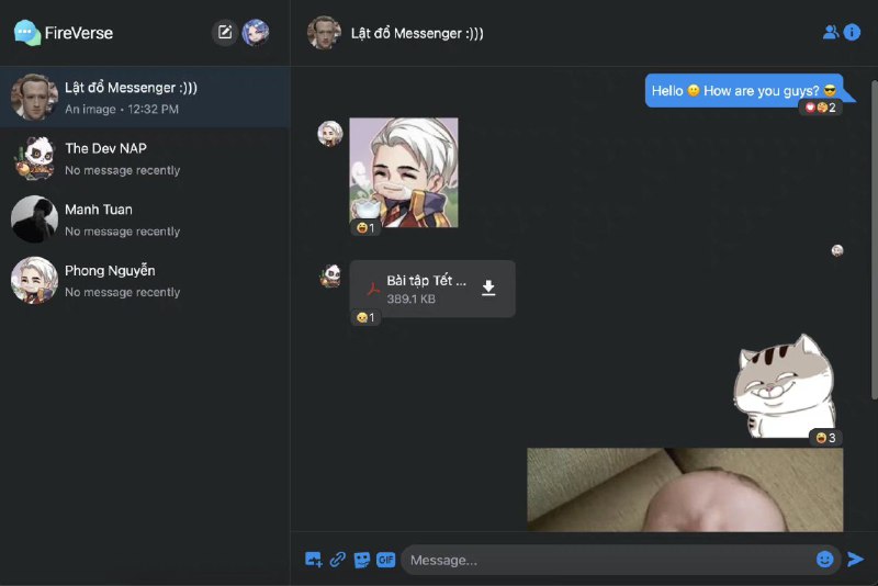 一款开源的聊天应用：FireVerse，功能齐全，允许一对一聊天、多人群聊