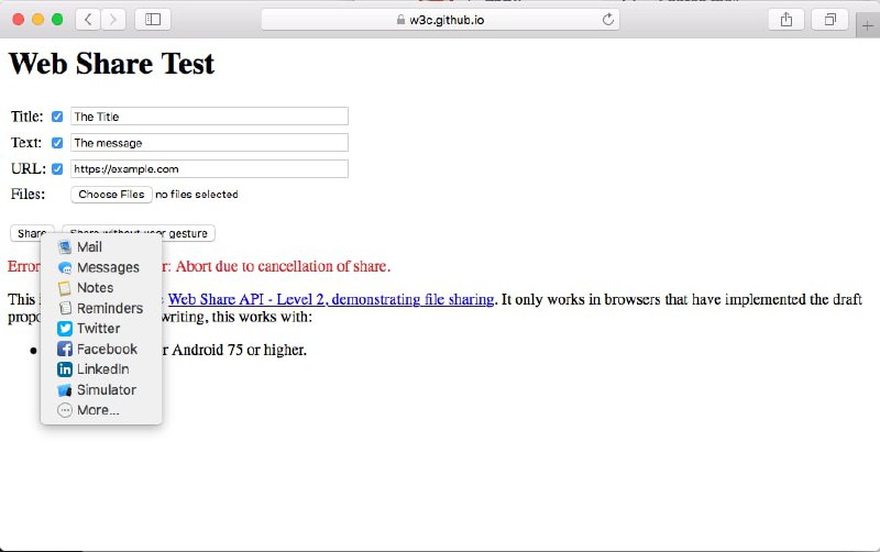Browser 2020 收集了浏览器中一些较为冷门，却异常实用的接口，如商品支付、社交网络分享、消息推送、视频画中画、剪切板、AR 预览、用户身份凭证管理等多种接口