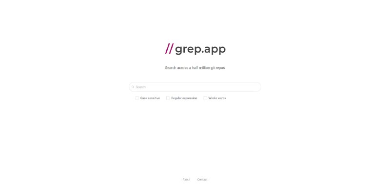 #Github #搜索 #代码 grep.app GitHub 代码搜索引擎，覆盖超 50 万个公共仓库，可精确搜索任意字符串，包括标点符号和其他字符，还支持通过正则表达式进行搜索，且结果是即时出现的，毫无延迟非常快速，开发人员可以收藏一下，免费使用，无需注册