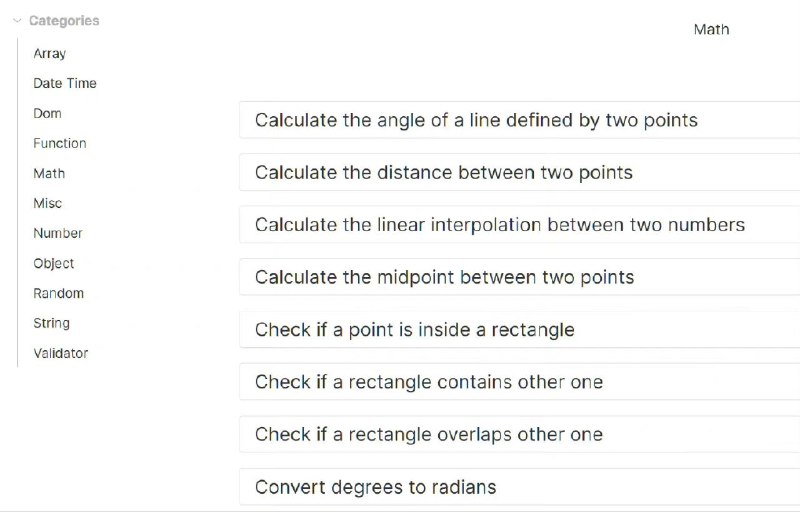 这个网站收集了很多1行JS代码实现的常用的功能