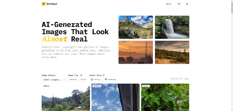 一个免费图片库，收集可以乱真的 AI 生成图片