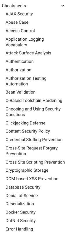 OWASP（开放式 Web 程序安全项目）出品的一份技术 #速查表 ：CheatSheetSeries