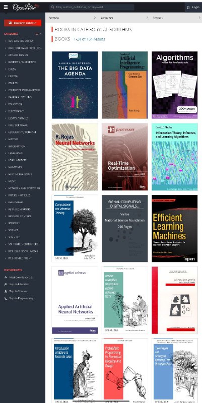 Openlibra  开放下载的 #电子书 网站，主要是计算机/设计/工程方面的图书，也有历史文学方面的内容，西班牙语内容较多