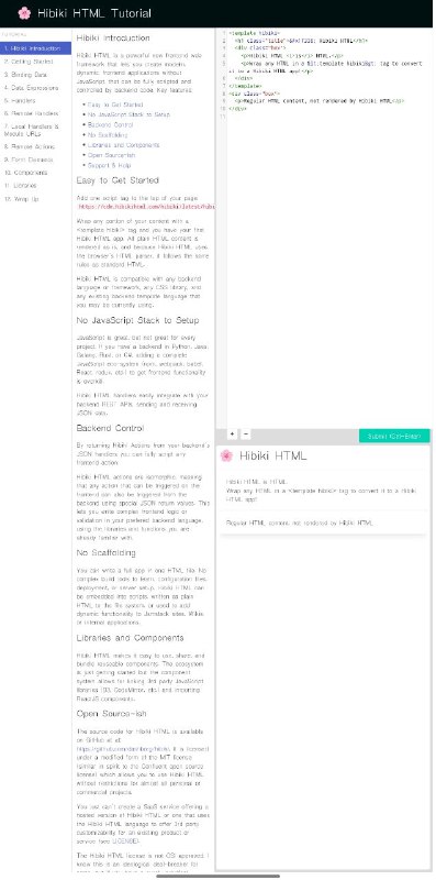 Hibiki HTML 新的前端 #框架 ，没有脚手架，没有Webpack