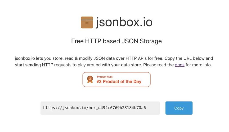 JSONBox  它能为开发者提供一个特定链接，通过向这个链接发送 HTTP 请求，可以用来存储、读取、修改 JSON 数据