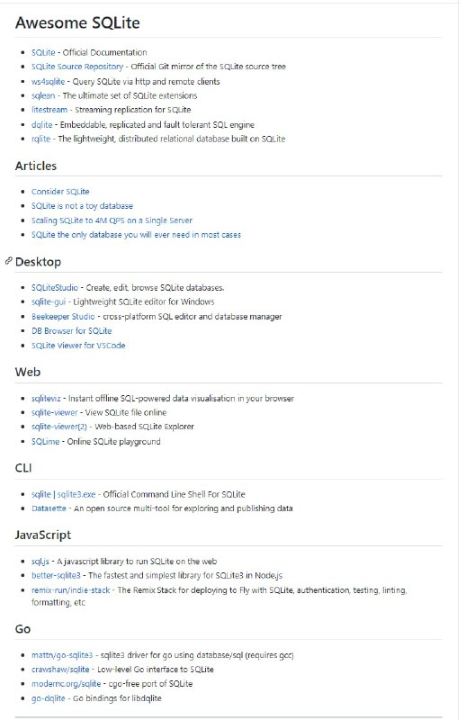 SQLite相关资源列表 #SQLite