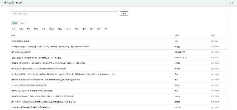 #豆瓣租房搜索引擎 #租房信息检索 #免注册工具 #web前端 #TGAgent这是一款豆瓣租房信息检索工具，可抓取并索引豆瓣小组内的房屋出租帖子，目前已覆盖北京、上海、广州、深圳等约20个大型城市