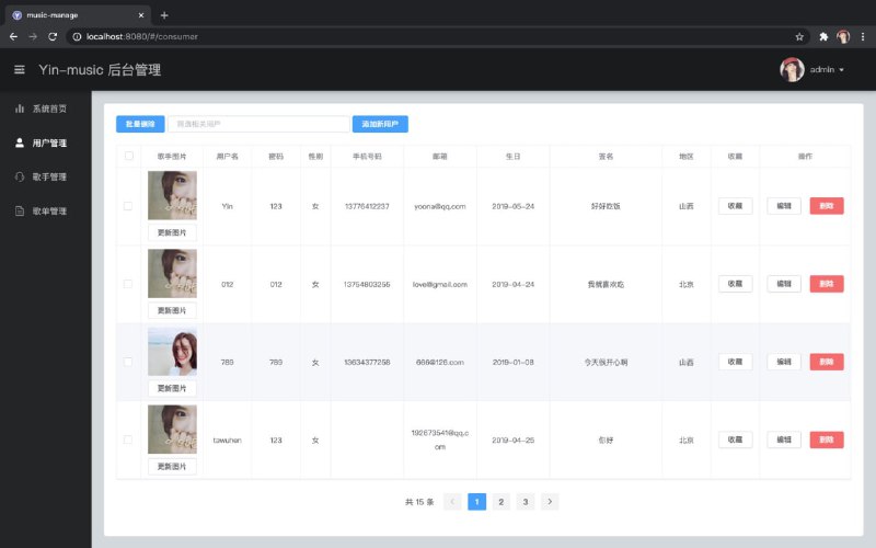 #音乐 网站管理系统：Music Website，实现了歌单、播放器、用户及音乐管理等常用功能