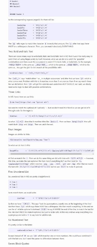 基本 Markdown 语法的正则表达式模式基本 Markdown 语法的正则表达式模式