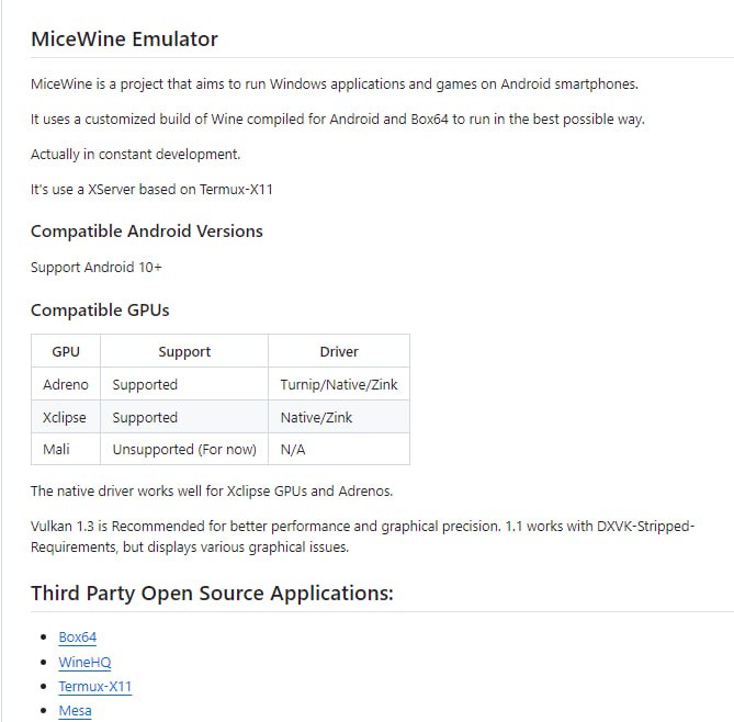 让Windows应用和游戏在安卓手机上运行的神器，通过定制的Wine和Box64实现最佳性能，支持安卓10+和多种GPUMiceWine Emulator | #工具