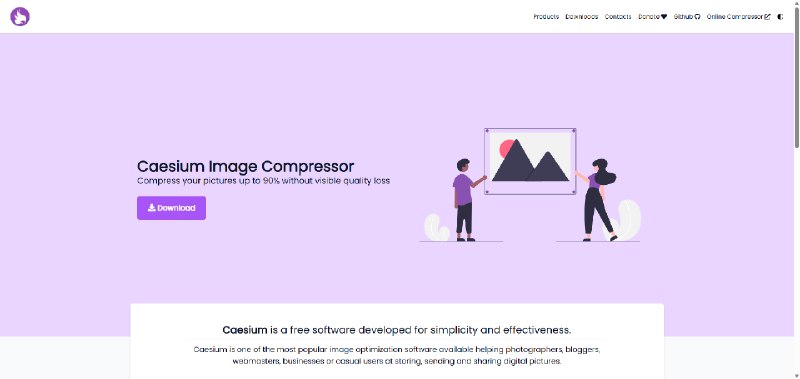 #图片 #压缩 #开源 Caesium 图片压缩工具，支持 JPG、PNG、WebP 和 TIFF 格式，支持无损压缩、批量处理、图像预览、尺寸调整、保留元数据等，文件最大 20 MB，完全本地化运行，免费使用，适用于 Windows、macOS、Linux 和网页版