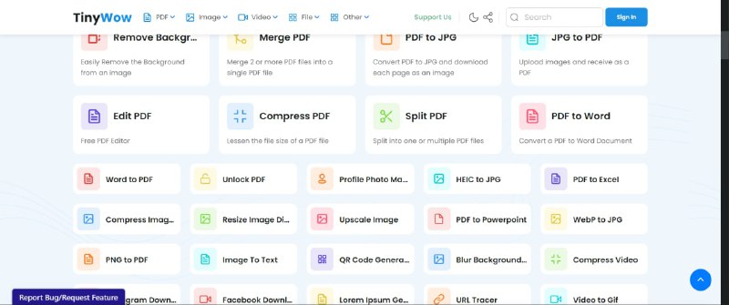 TinyWoW 一个几乎能够解决你所有文件处理问题的免费在线工具#工具箱 #网站 #在线服务