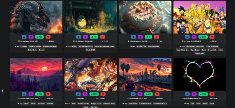 #壁纸 Wallpaper Abyss 壁纸下载站，主要是游戏和动漫类，质量其实还行，清晰度没问题，但有的画面不适合做壁纸，只是动漫和游戏的某个场景，可以翻翻看，点击图片就能下载，无需注册