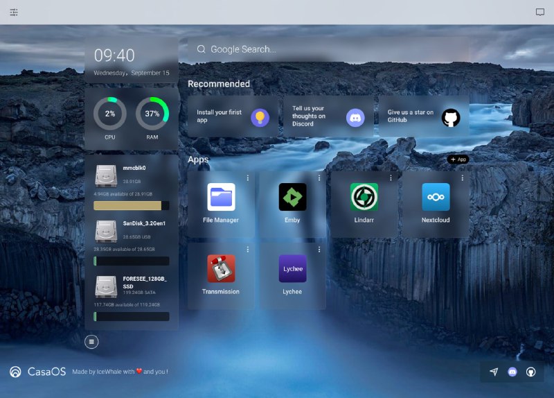 CasaOS 开源家庭云操作系统，无需编码即可运行Docker应用CasaOS 开源家庭云操作系统，无需编码即可运行Docker应用