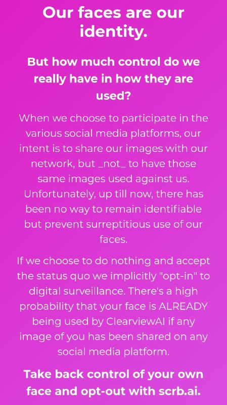 #隐私 #网站 #人脸识别通过像素级别的改动，让图片看上去没有任何变化，而ai无法准确识别您的人脸自拍，达到又能秀自拍又能保护隐私的目的网址：