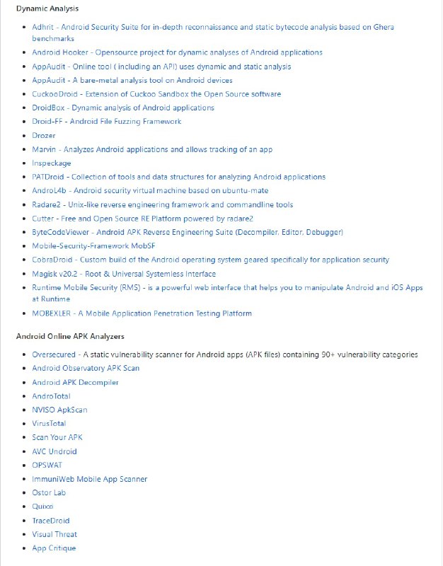 此资源列表由@vaib25vicky维护，是为所有有用的 android 和 iOS 安全相关的东西建立一个单一的地方