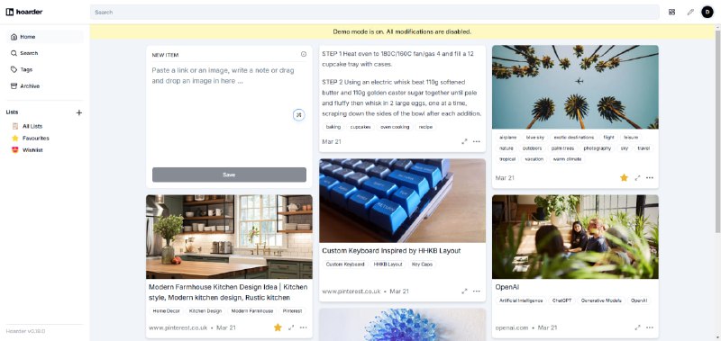 #工具推荐 #开源 Hoarder 自部署的链接收藏工具支持抓取链接正文和截图，然后使用 AI 自动提取标签，用于后续检索有浏览器插件和安卓 iOS APP