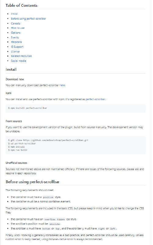 perfect-scrollbar 一个简约但完美的滚动条 #插件
